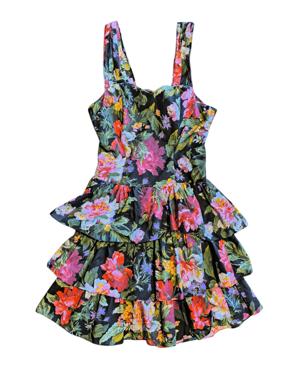 Vintage 'All That Jazz' Floral Dress - Dresses - ThrowbackBuys - Shiznit