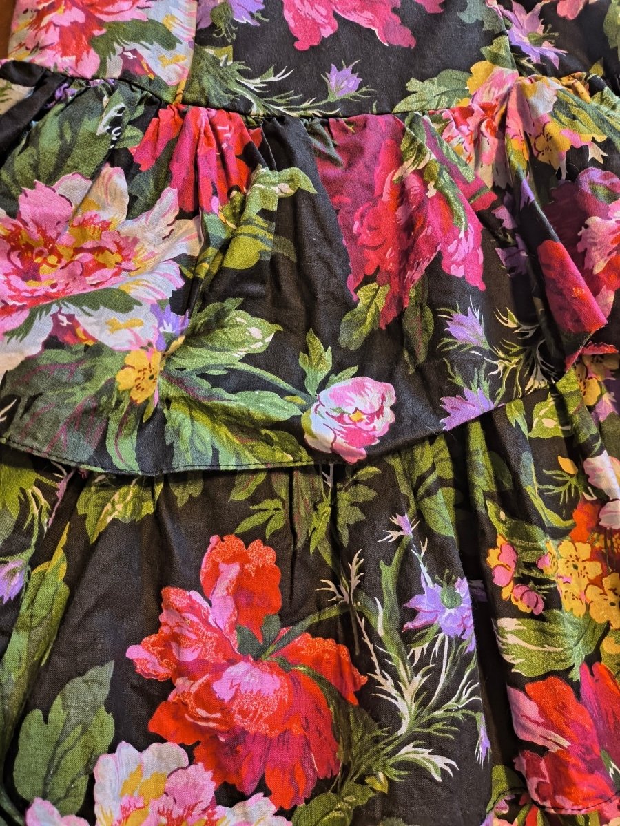 Vintage 'All That Jazz' Floral Dress - Dresses - ThrowbackBuys - Shiznit