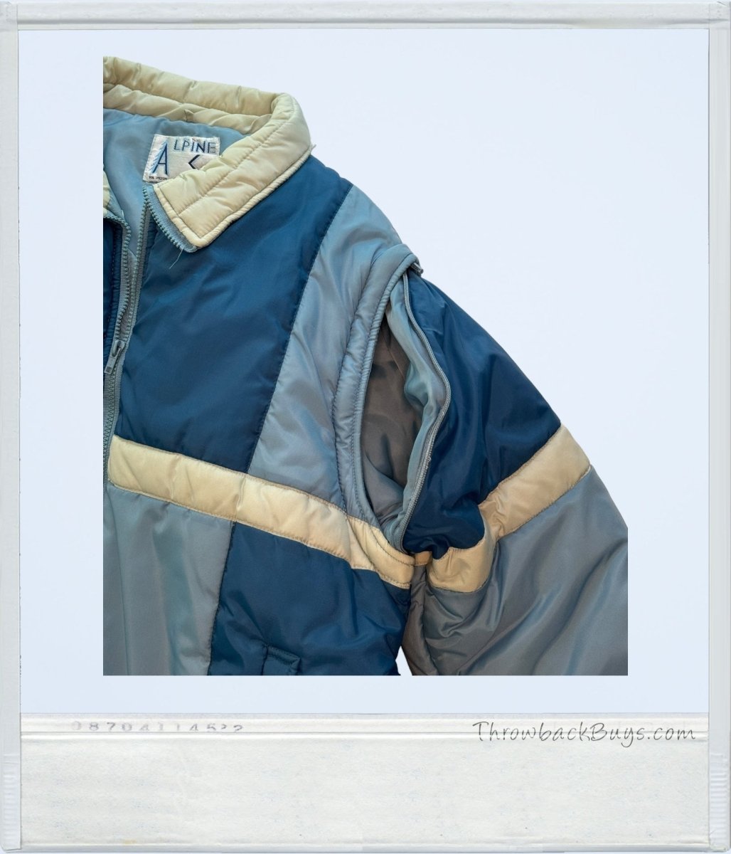 Vintage - Alpine Ski Puffer Coat & Vest w/Detachable Sleeves - Coats - ThrowbackBuys - ThrowbackBuys