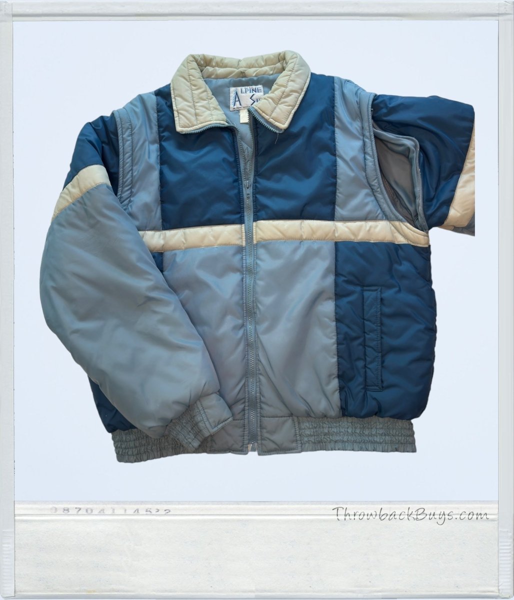 Vintage - Alpine Ski Puffer Coat & Vest w/Detachable Sleeves - Coats - ThrowbackBuys - ThrowbackBuys