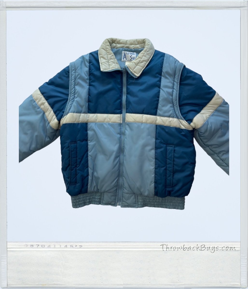Vintage - Alpine Ski Puffer Coat & Vest w/Detachable Sleeves - Coats - ThrowbackBuys - ThrowbackBuys