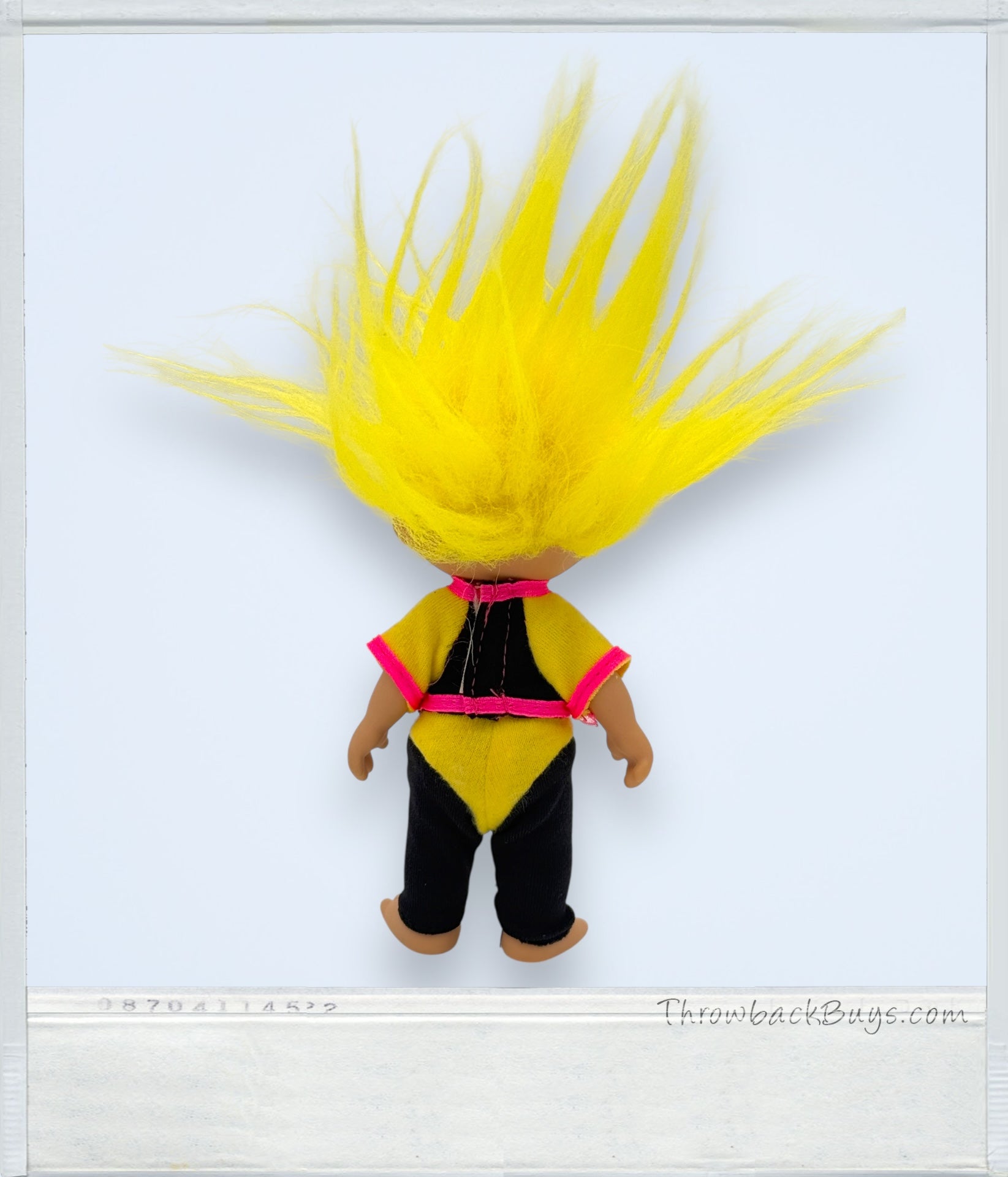 1992 - Applause Troll Doll w/Yellow Hair Black & Yellow Jumpsuit