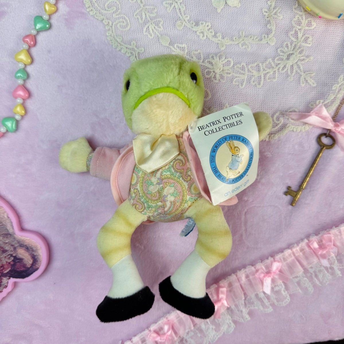 Vintage Beatrix Potter Plush - Jeremy Fisher Frog by Eden - Plushies - ThrowbackBuys - Starbunnyvintage