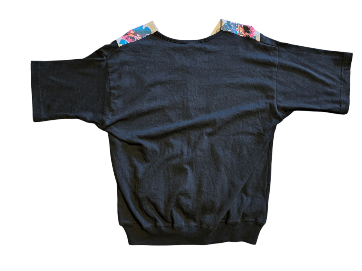 Vintage Black OHI Floral Top - T-Shirts - ThrowbackBuys - Shiznit