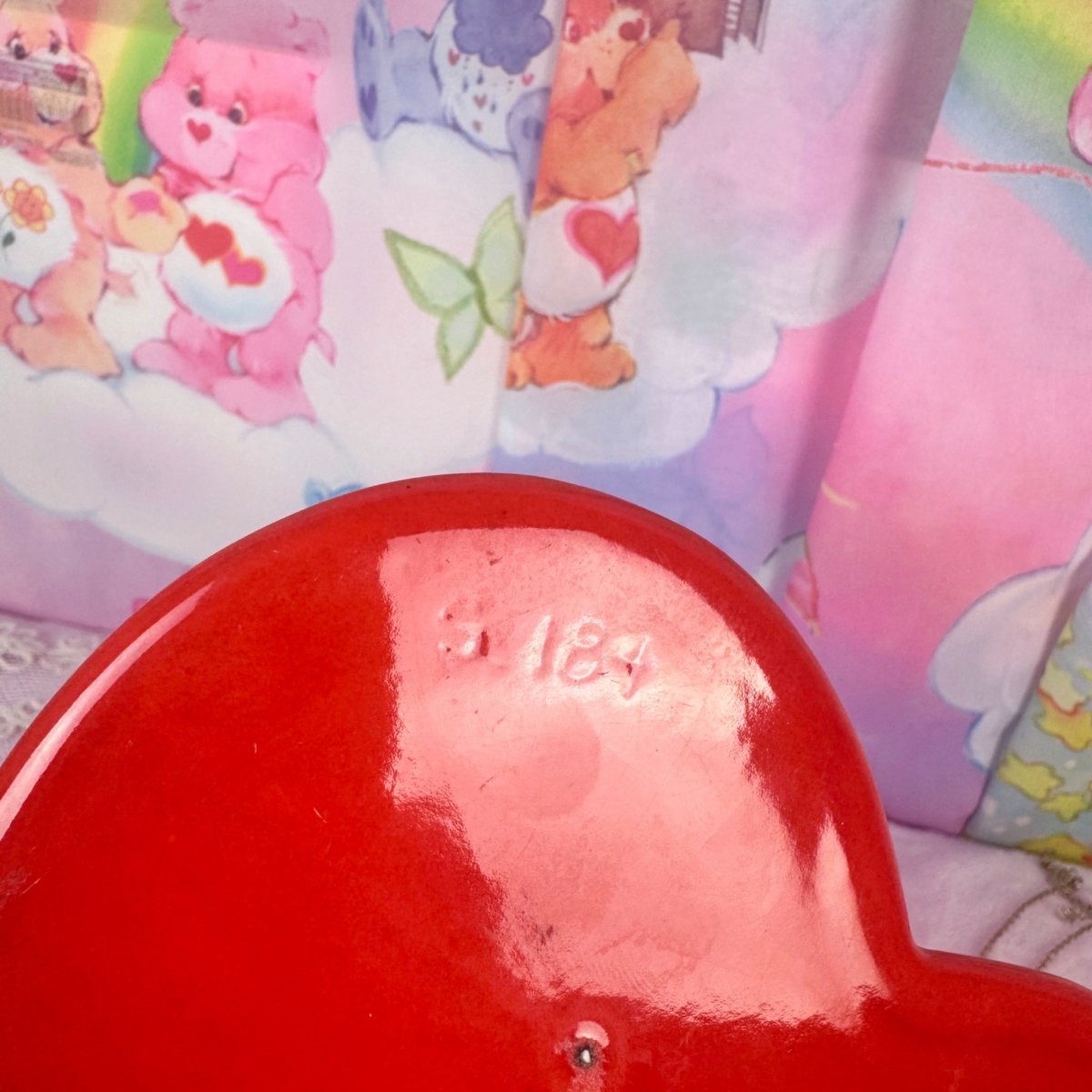Vintage Ceramic Heart Trinket Box - Red and White 1980s Valentine - Decor - ThrowbackBuys - Starbunnyvintage