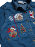 Vintage Christmas Embroidered Sara Studio Denim Shirt - Long Sleeve T-Shirt - ThrowbackBuys - Shiznit