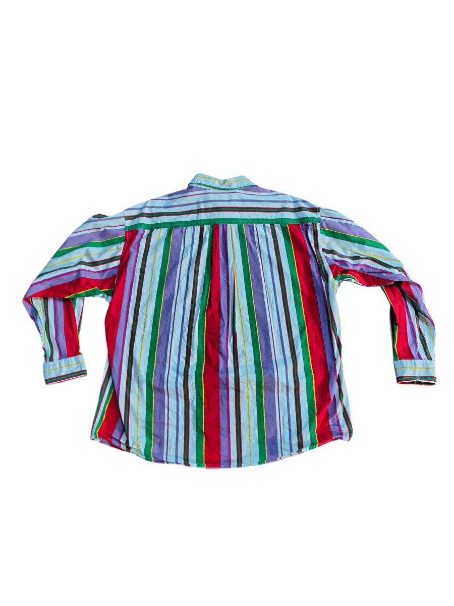 Vintage Claiborne Striped Long Sleeve Shirt - Long Sleeve T-Shirt - ThrowbackBuys - Shiznit