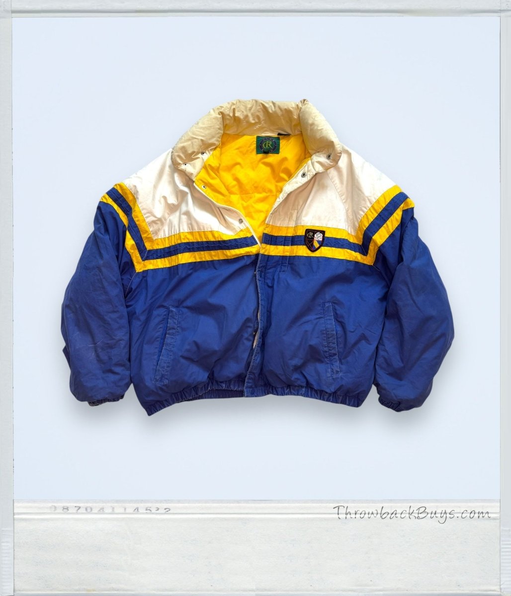 Vintage CR Club Windbreaker Jacket (Navy, Yellow & Cream) XL - Jackets - ThrowbackBuys - ThrowbackBuys