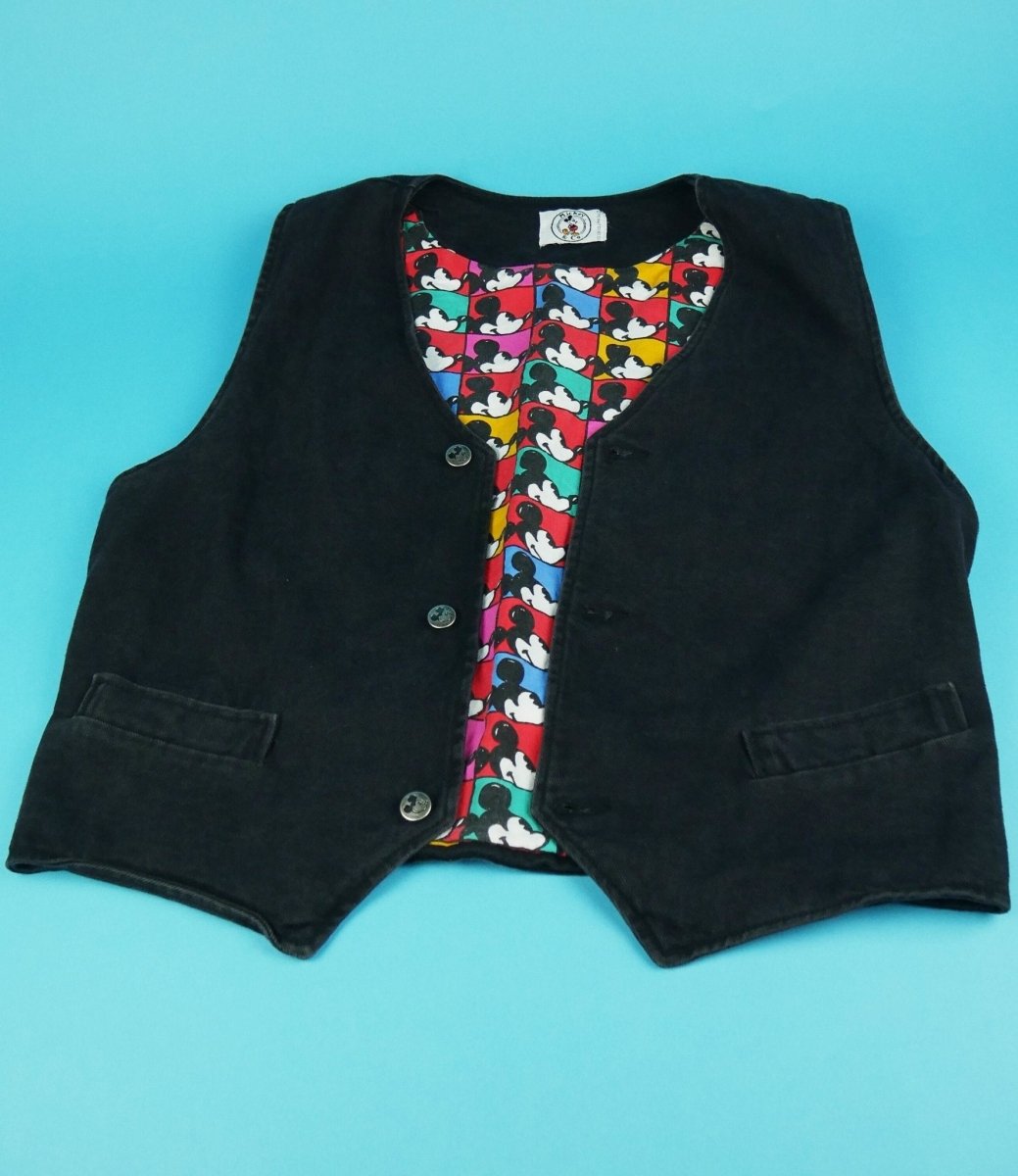 Vintage Denim Mickey Mouse Vest - Jackets - ThrowbackBuys - Shiznit