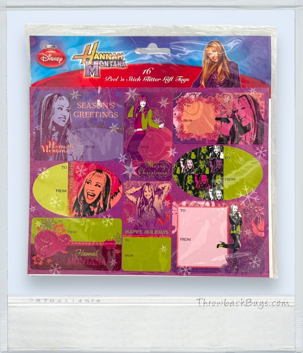 Vintage - Disney Hannah Montana Miley Cyrus Christmas Gift Label Stickers (16ct) - Gift Wrapping - ThrowbackBuys - ThrowbackBuys
