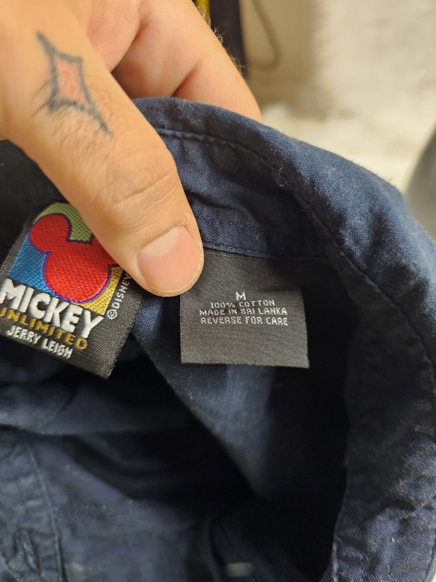 Vintage - Disney Mickey Unlimited by Jerry Leigh Appliqué Varsity Button Up - Shirts - ThrowbackBuys - The Thrifty Gypsyy Shop