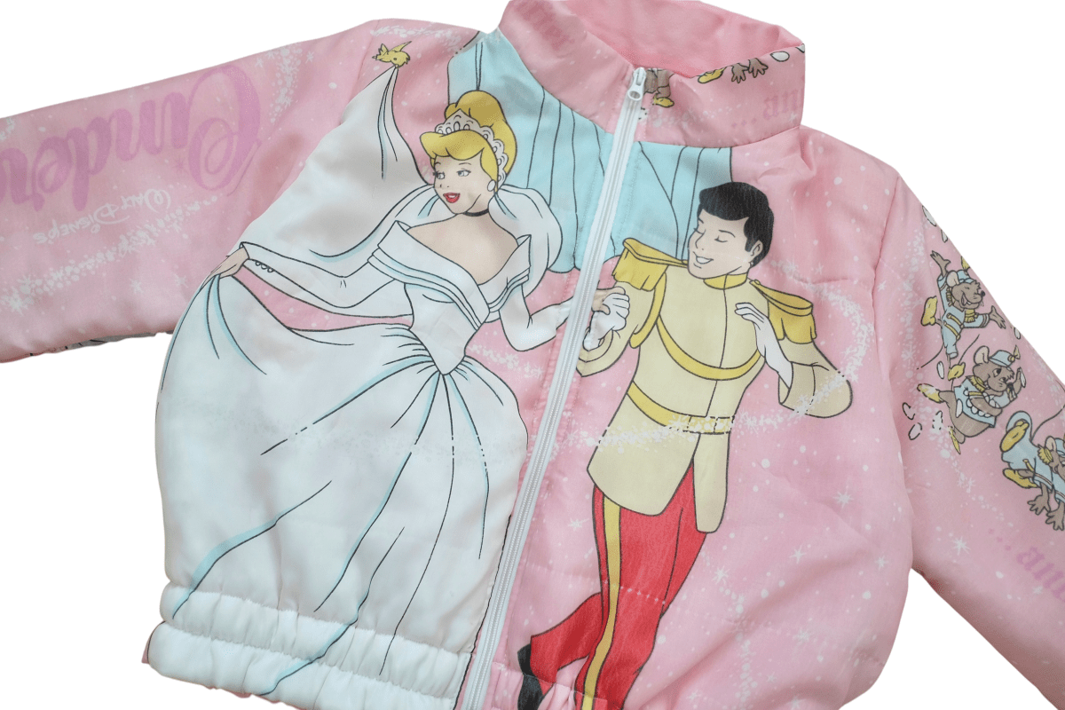 Vintage – Disney's Cinderella: Women's Cinched Puffer Jacket, Medium - RARE - Jackets - ThrowbackBuys - RopeDropDesign