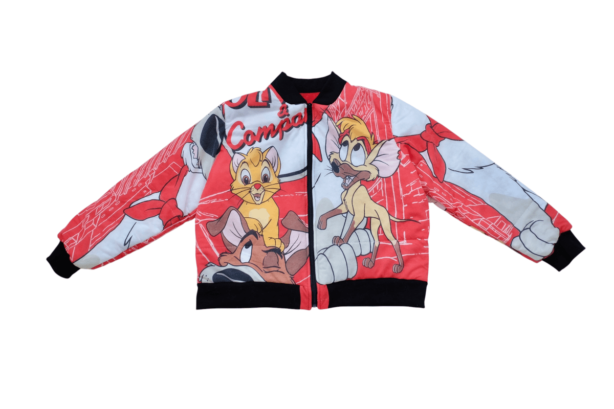 Vintage – Disney's Oliver and Company: Women's Puffer Bomber Jacket – XL - RARE - Jackets - ThrowbackBuys - RopeDropDesign
