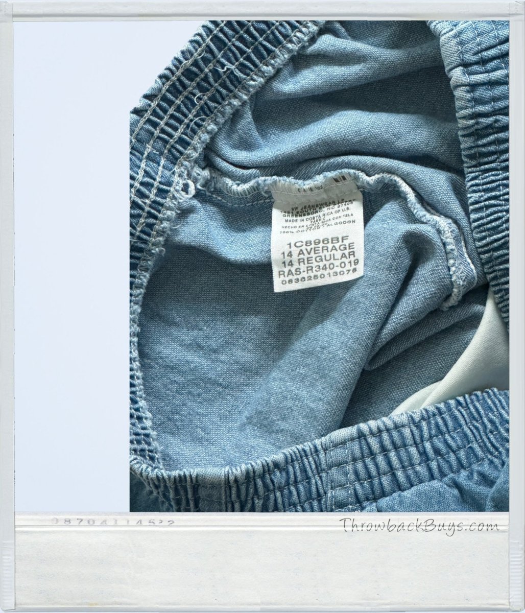 Vintage - Elastic High Waisted Medium Wash Denim Shorts Womens - Shorts - ThrowbackBuys - ThrowbackBuys