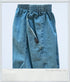 Vintage - Elastic High Waisted Medium Wash Denim Shorts Womens - Shorts - ThrowbackBuys - ThrowbackBuys