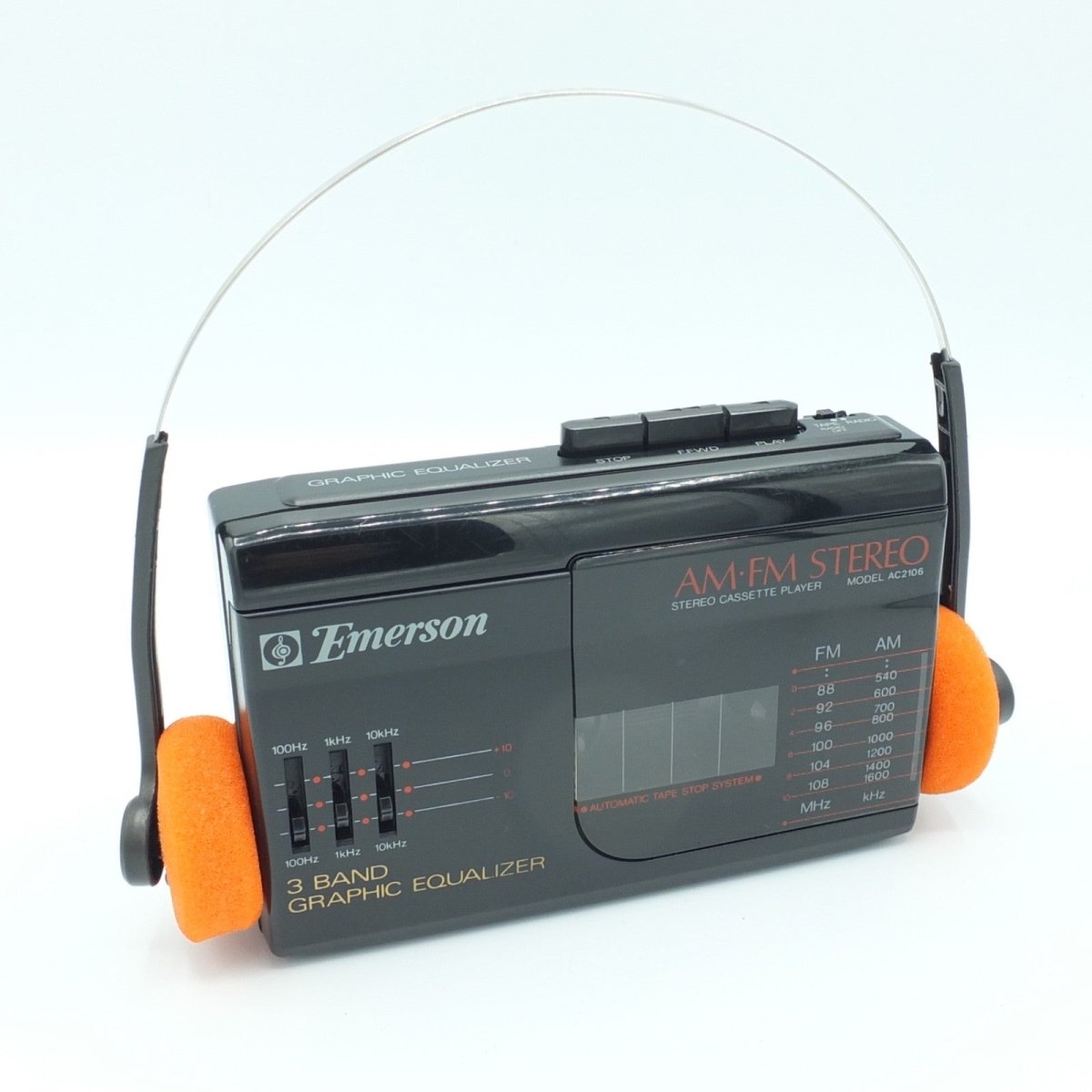 Vintage - Emerson Walkman AC2106 AM/FM Cassette Player ~ New Belts ~ Reconditioned! - Portable Audio - ThrowbackBuys - WalkmanDude