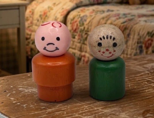 Vintage Fisher Price Wooden Little People Lot Of 2 - Action Figures & Collectibles - ThrowbackBuys -Just_in_collections