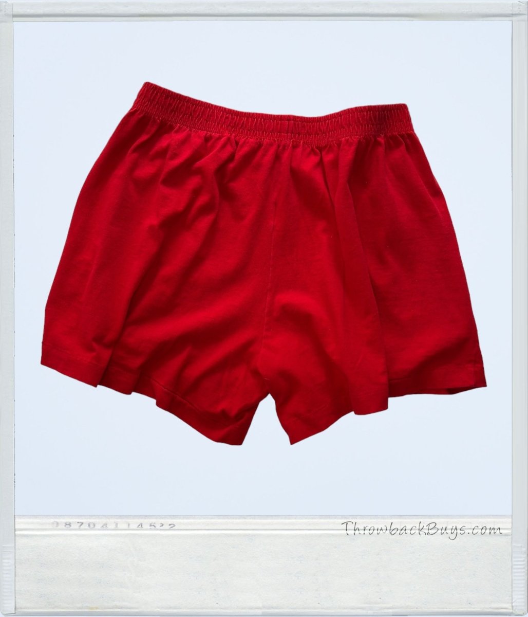 Vintage - Fruit of the Loom Womens Red Cotton Shorts - Shorts - ThrowbackBuys - ThrowbackBuys