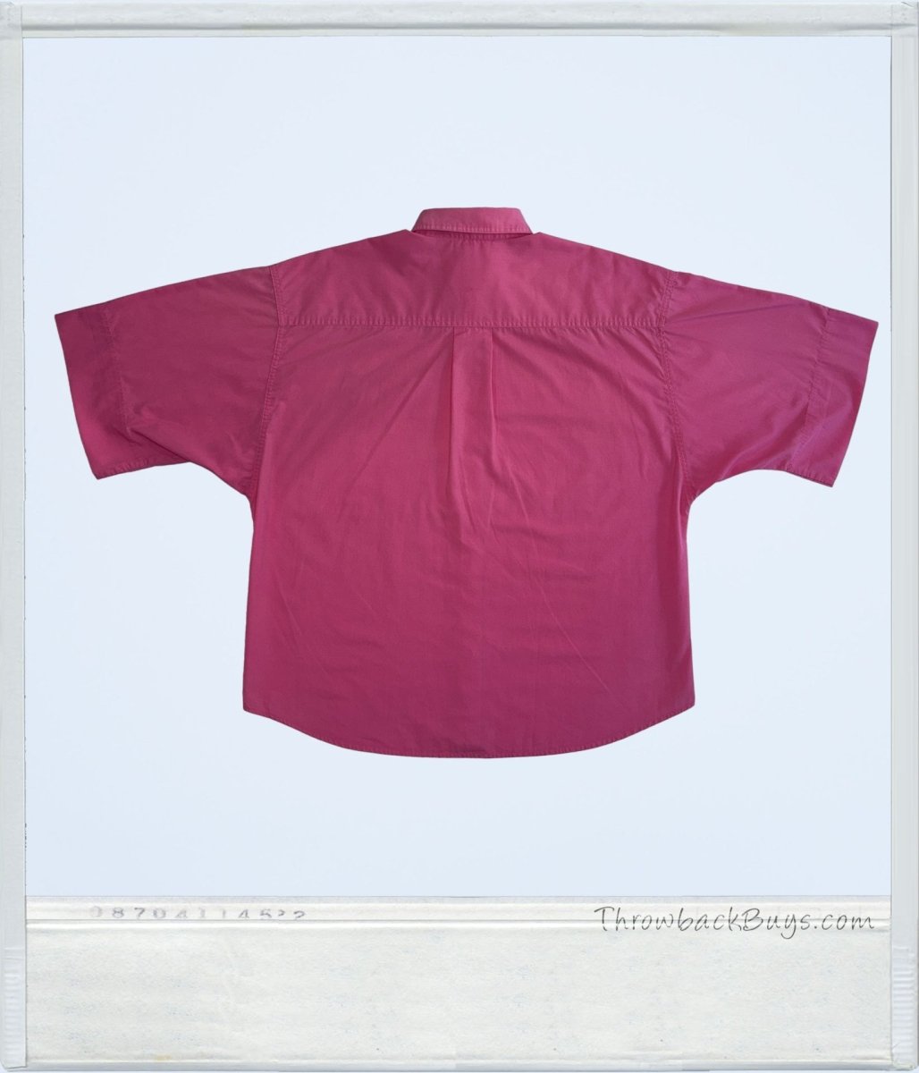 Vintage - Fuschia Pink Women's Button Up Blouse - Shirts - ThrowbackBuys - ThrowbackBuys