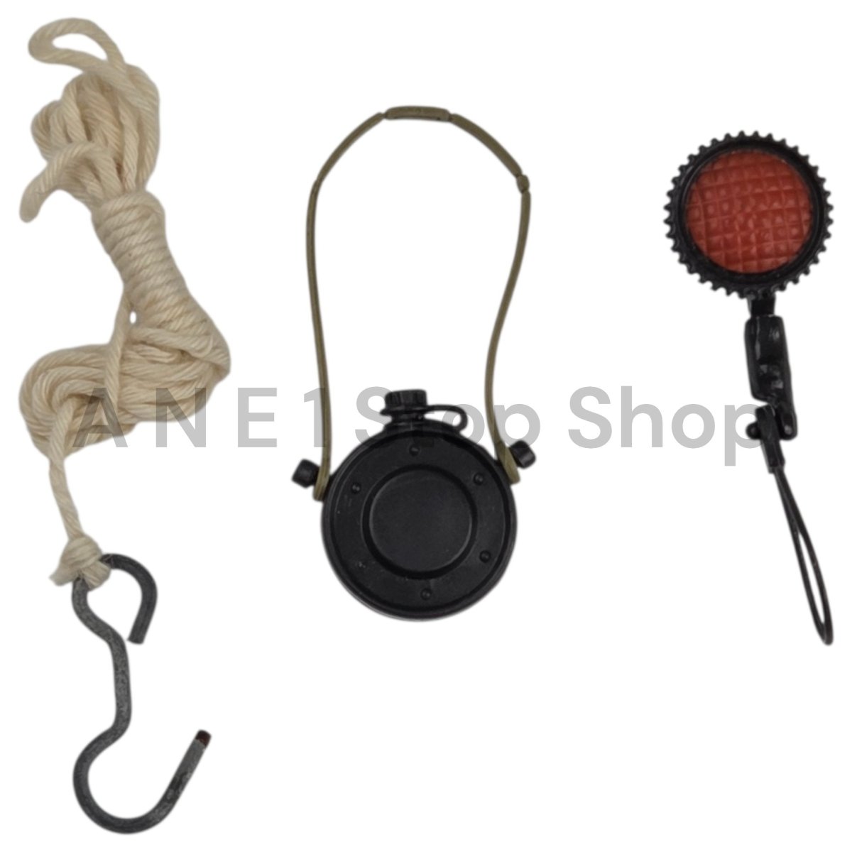 Vintage GI Joe Accessory Lot Grappling Hook w rope, Canteen & Flashlight - Action Figures & Collectibles - ThrowbackBuys - A N E 1 Stop Shop
