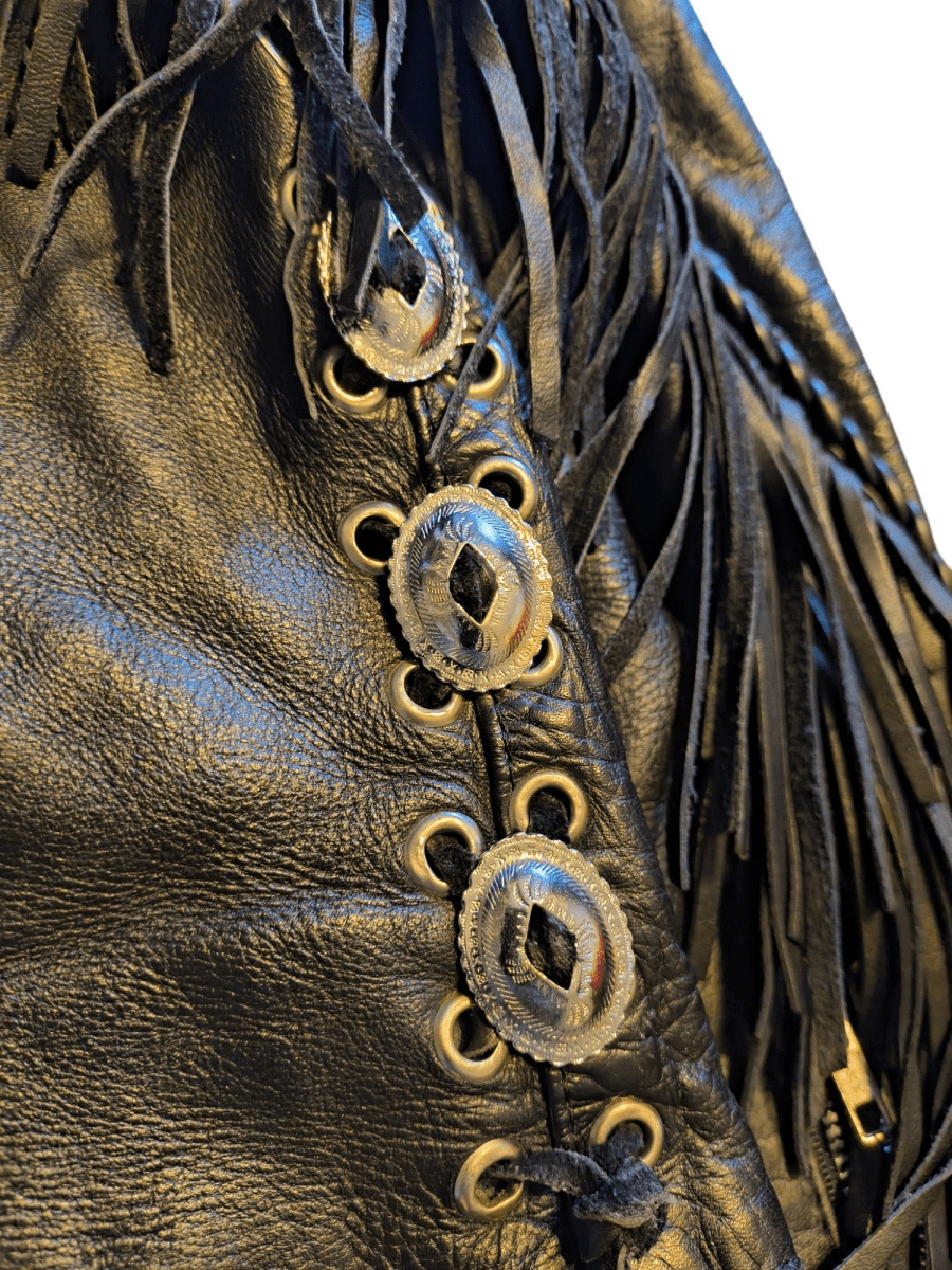 Vintage Good Sports Leather Tassel Jacket - ThrowbackBuys - Shiznit