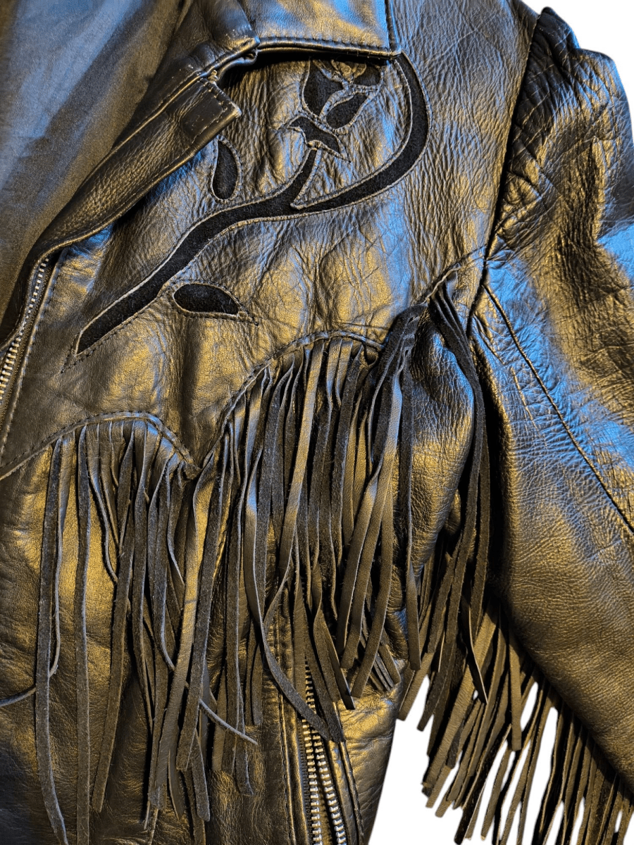 Vintage Good Sports Leather Tassel Jacket - ThrowbackBuys - Shiznit