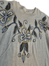 Vintage Gray Hand Painted Floral Shirt - T-Shirts - ThrowbackBuys - Shiznit