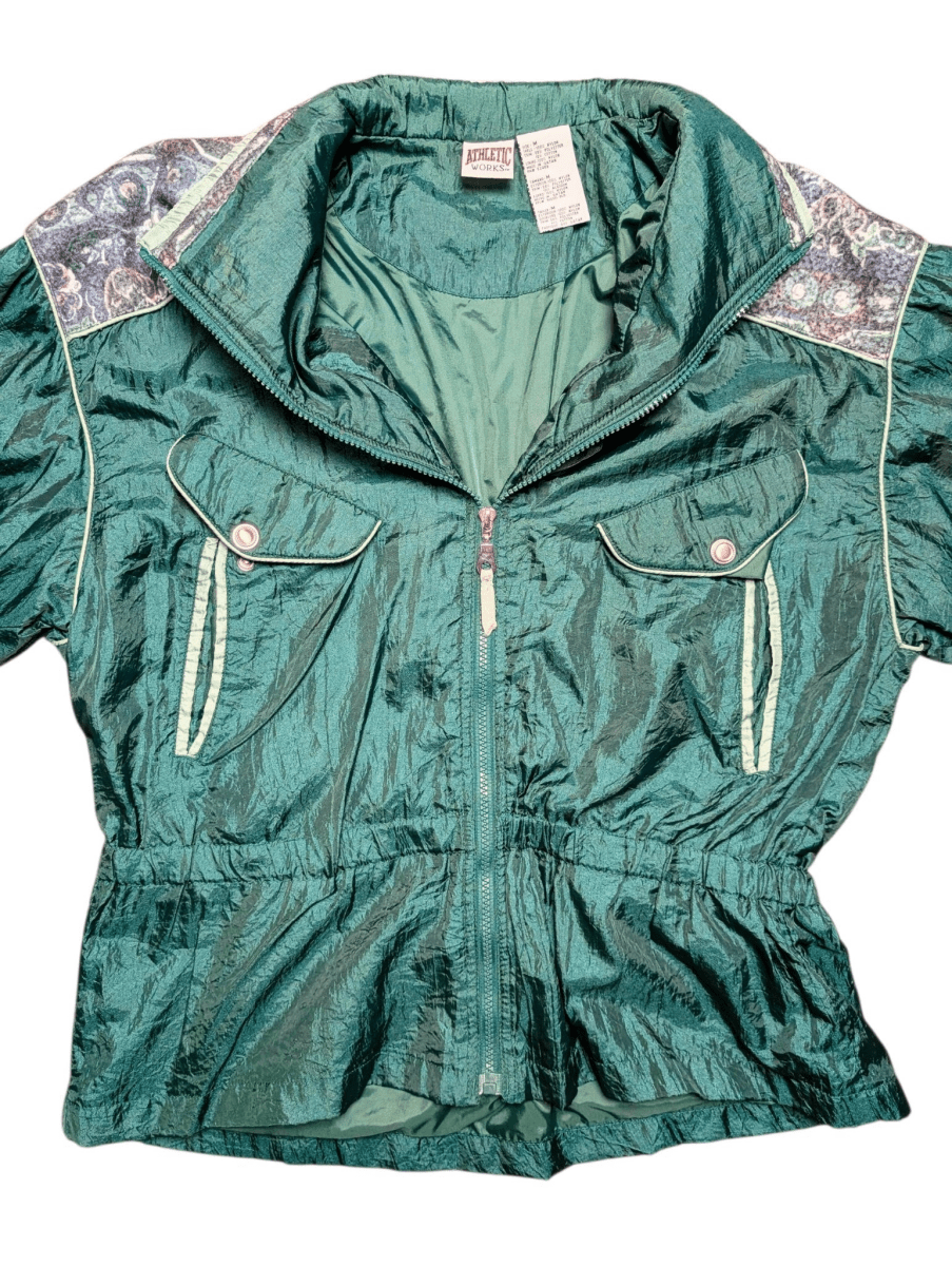 Vintage Green Athletic Works Windbreaker - Jackets - ThrowbackBuys - Shiznit