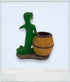 Vintage - Green Gecko Pencil Holder With Barrel Storage - Decor - ThrowbackBuys - ThrowbackBuys