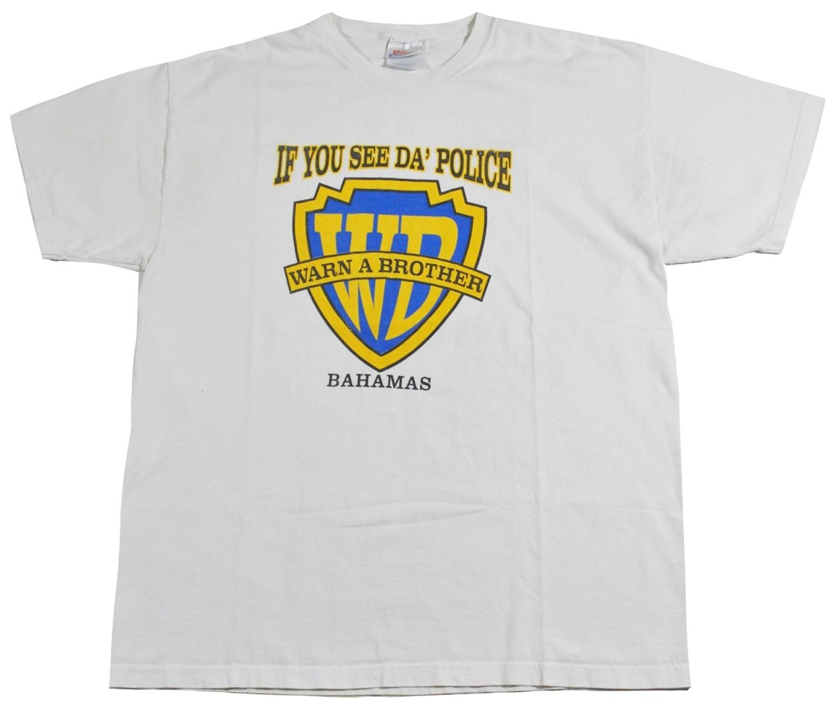 Vintage - If You See Da Police Warn a Brother Bahamas Shirt - Large - T-Shirts - ThrowbackBuys -Yesterday's Attic