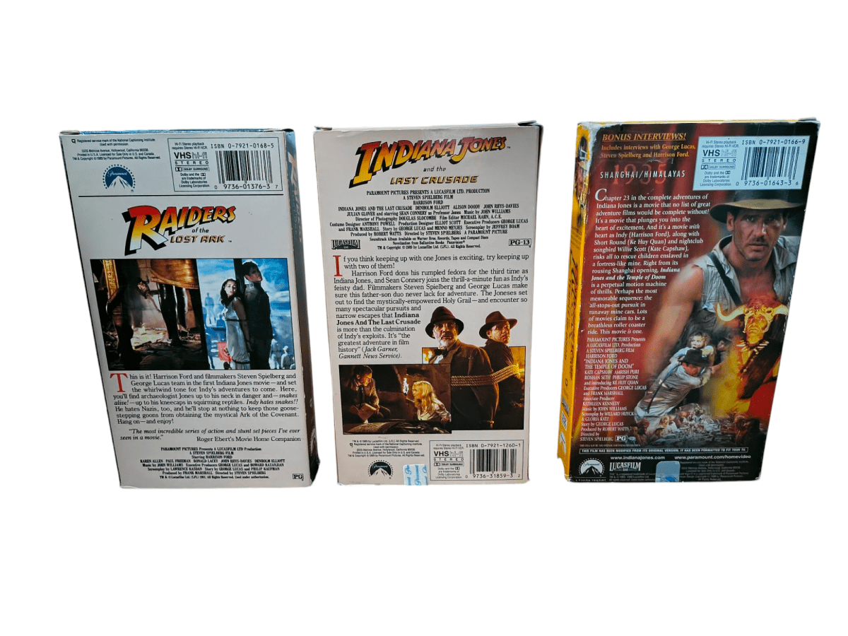 Vintage Indiana Jones Trilogy VHS Set - VHS - ThrowbackBuys - Shiznit