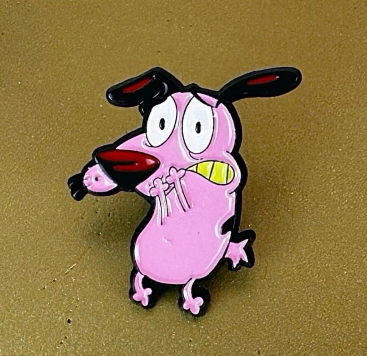 Vintage Inspired - Y2K Courage The Cowardly Dog Enamel Pin - Pins - ThrowbackBuys - Starbunnyvintage