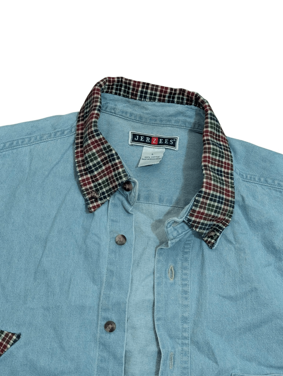 Vintage Jerzees Denim Snowman Long Sleeve Shirt - Long Sleeve T-Shirt - ThrowbackBuys - Shiznit