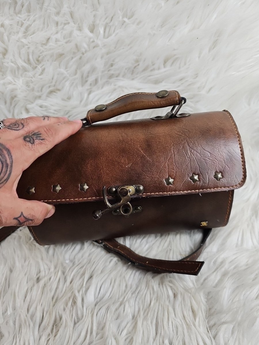 Vintage JHC Christian Charles Rare Brown Leather Attache Coach Messenger Bag - Handbags - ThrowbackBuys - The Thrifty Gypsyy Shop