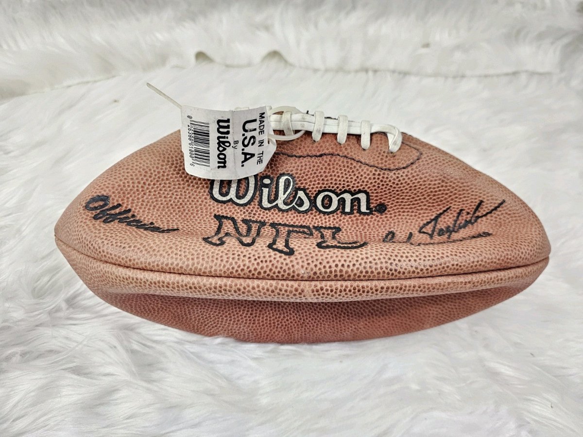 Vintage John Elway Signed Autograph Official NFL Wilson Football Paul tagliabue - Sports Memorabilia - ThrowbackBuys - The Thrifty Gypsyy Shop