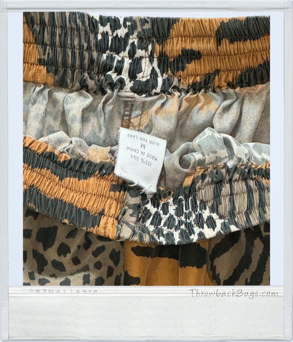 Vintage - Karen Hart Animal Print Womens Silk Shirt & Short Set Medium - Outfit Sets - ThrowbackBuys - ThrowbackBuys