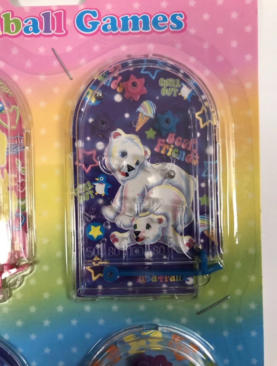 Vintage Lisa Frank Party Favors 4 Pinball Games SEALED Casey Bear Cat Dog Bear - Paper Goods - ThrowbackBuys - Abunnysvintageco