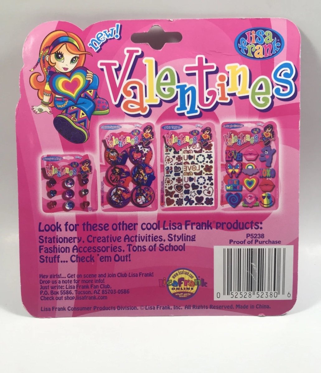 VINTAGE LISA FRANK VALENTINES 4 Lipstick Pens 4 Sticker Sheets Butterfly - Paper Goods - ThrowbackBuys - Abunnysvintageco