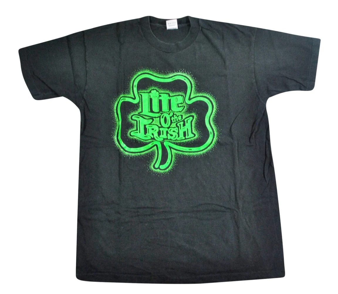 Vintage Lite Beer Lite O' The Irish 90s Shirt Size Large - T-Shirts - ThrowbackBuys -Yesterday's Attic