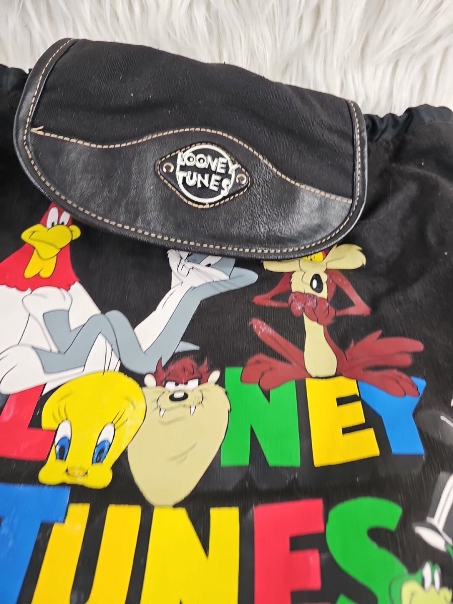 Vintage Looney Tunes WB Backpack Bag Black 90s y2K All Characters Toon Squad - Backpack - ThrowbackBuys - The Thrifty Gypsyy Shop