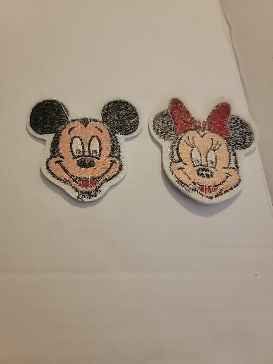 Vintage Mickey and Minnie Mouse Head 3" Embroidered Patch Iron On Disney - Accessories - ThrowbackBuys - Amanda's Awesome Finds