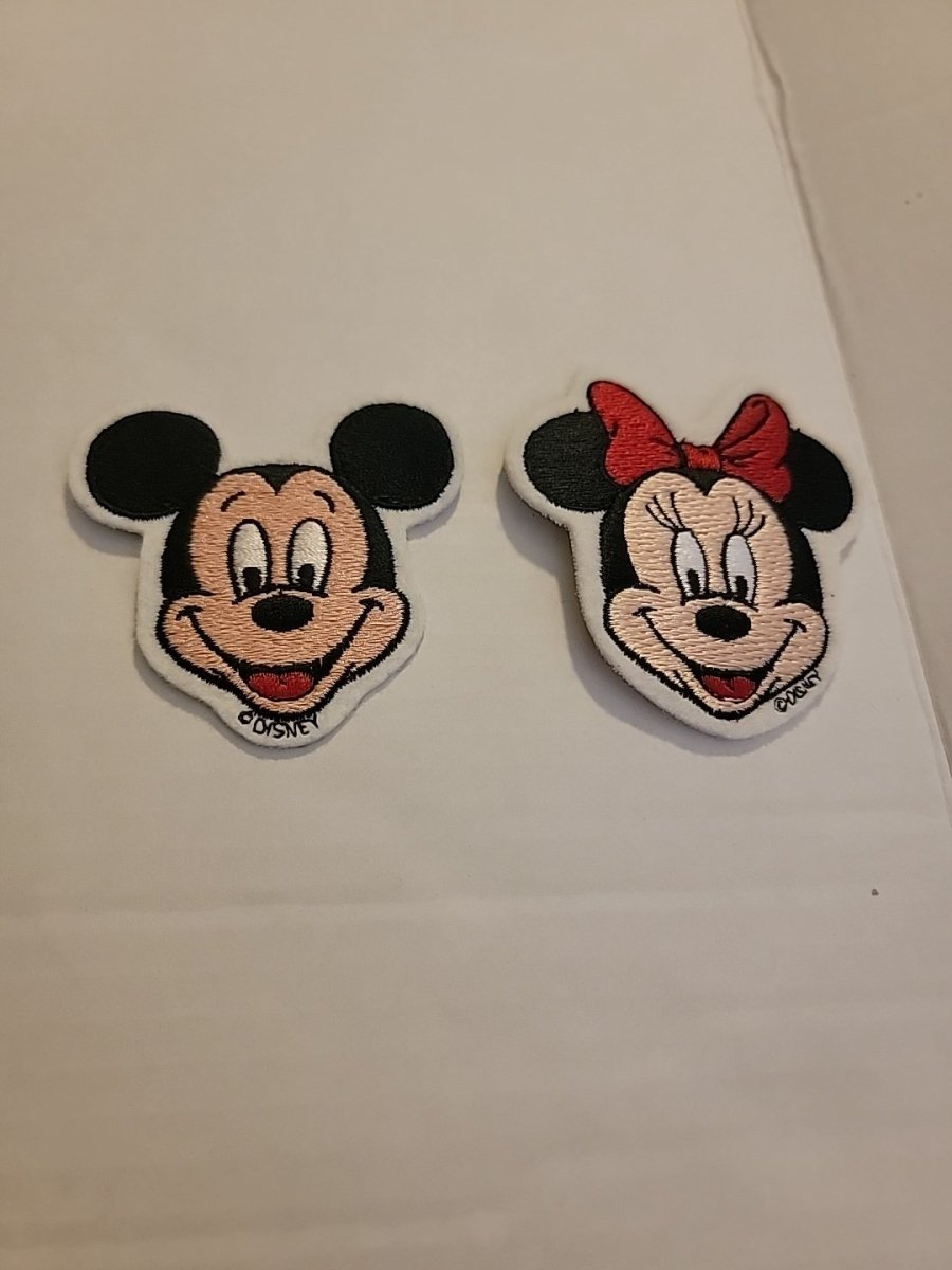 Vintage Mickey and Minnie Mouse Head 3" Embroidered Patch Iron On Disney - Accessories - ThrowbackBuys - Amanda's Awesome Finds
