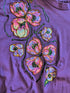 Vintage Painted Purple Flowers Crop Top - Shirts - ThrowbackBuys - Shiznit
