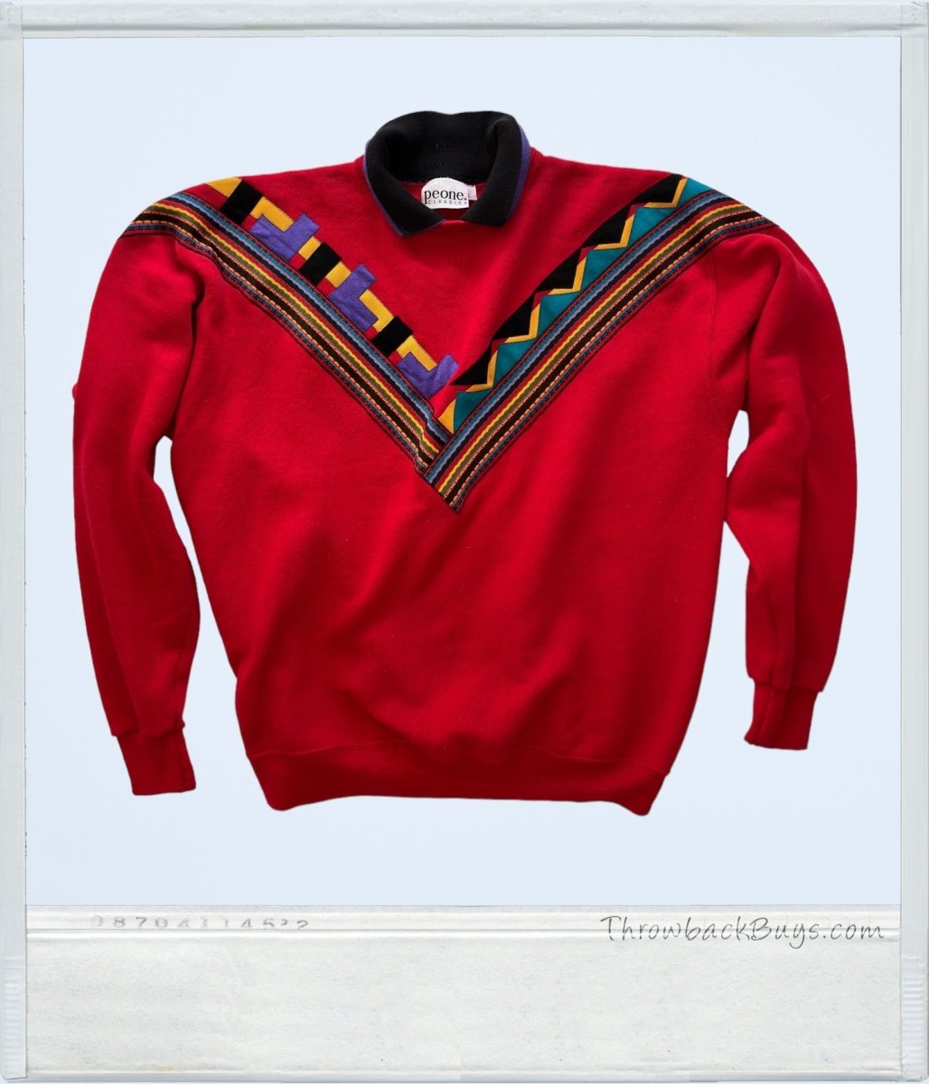 Vintage - Peone Classics 90s Style Collared Crewneck XL - RARE - Shirts - ThrowbackBuys - ThrowbackBuys