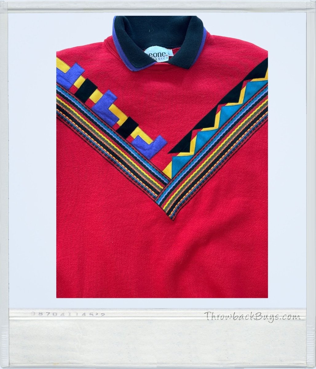 Vintage - Peone Classics 90s Style Collared Crewneck XL - RARE - Shirts - ThrowbackBuys - ThrowbackBuys