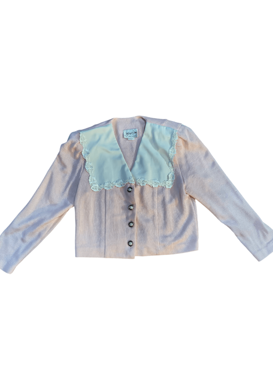 Vintage Pink Collared Jeffrey & Dara Sweater - Sweaters - ThrowbackBuys - Shiznit