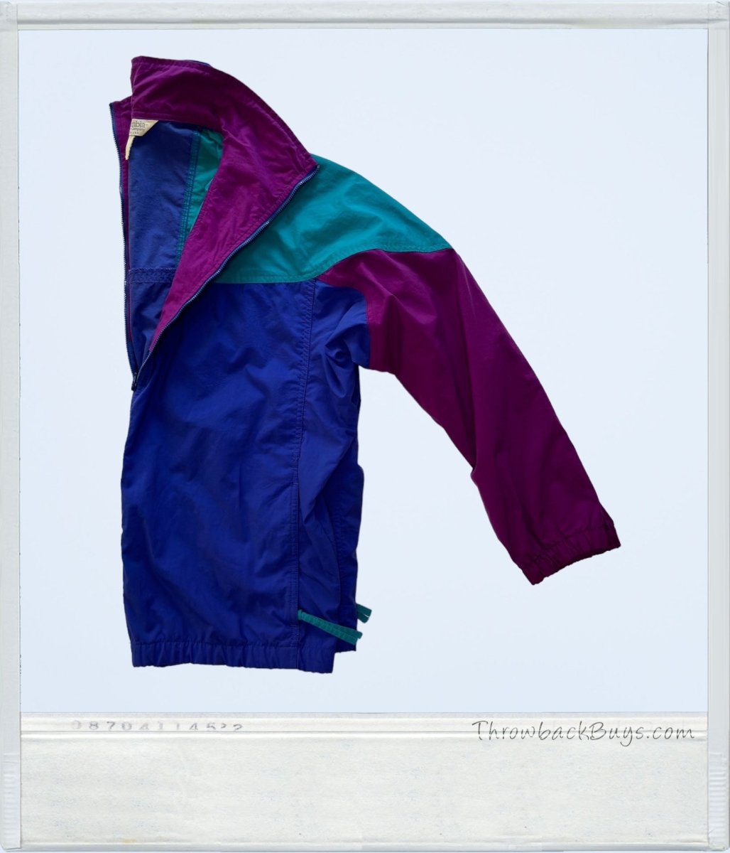 Vintage - Purple Columbia Windbreaker Large - Jackets - ThrowbackBuys - ThrowbackBuys