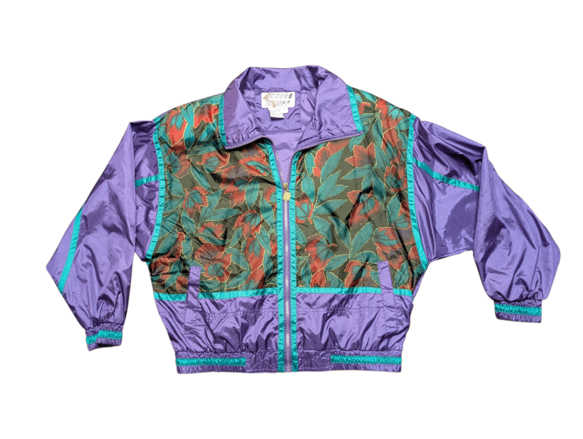 Vintage Purple Leaf Active Stuff Windbreaker - Jackets - ThrowbackBuys - Shiznit