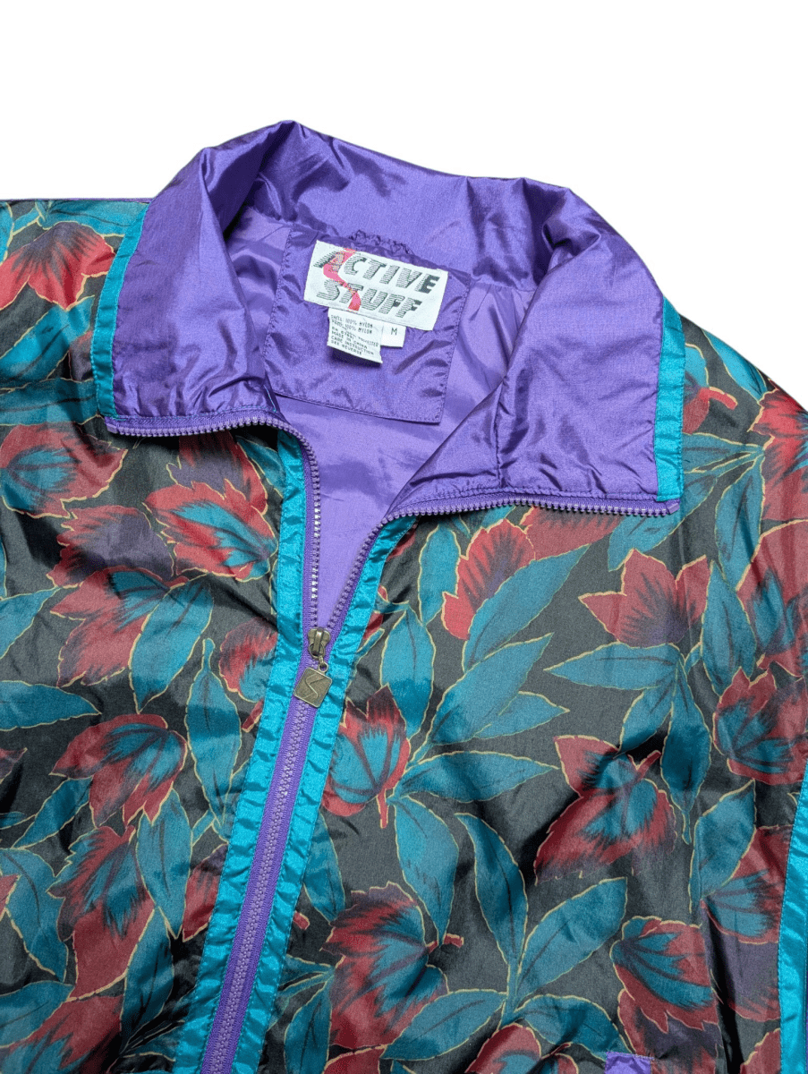 Vintage Purple Leaf Active Stuff Windbreaker - Jackets - ThrowbackBuys - Shiznit