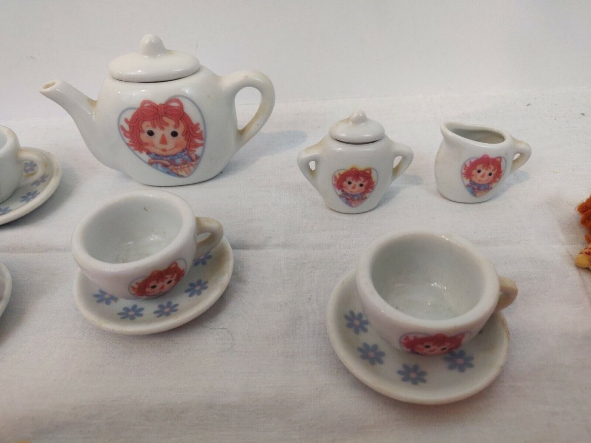 Vintage - Raggedy Ann & Andy Doll & Tea Set Lot - Dolls - ThrowbackBuys - ResellerDoor
